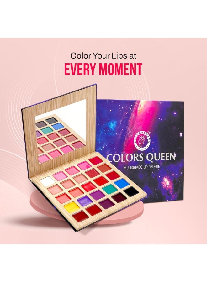 Colors Queen Multishade Lip Palette with 25 Lipstick Colors,Creamy Matte Finish Lip Colors,Feather Lightweight Formula,Versatile Color Options,Travel Friendly Lipstick Palette with Attached Mirror - Image 4